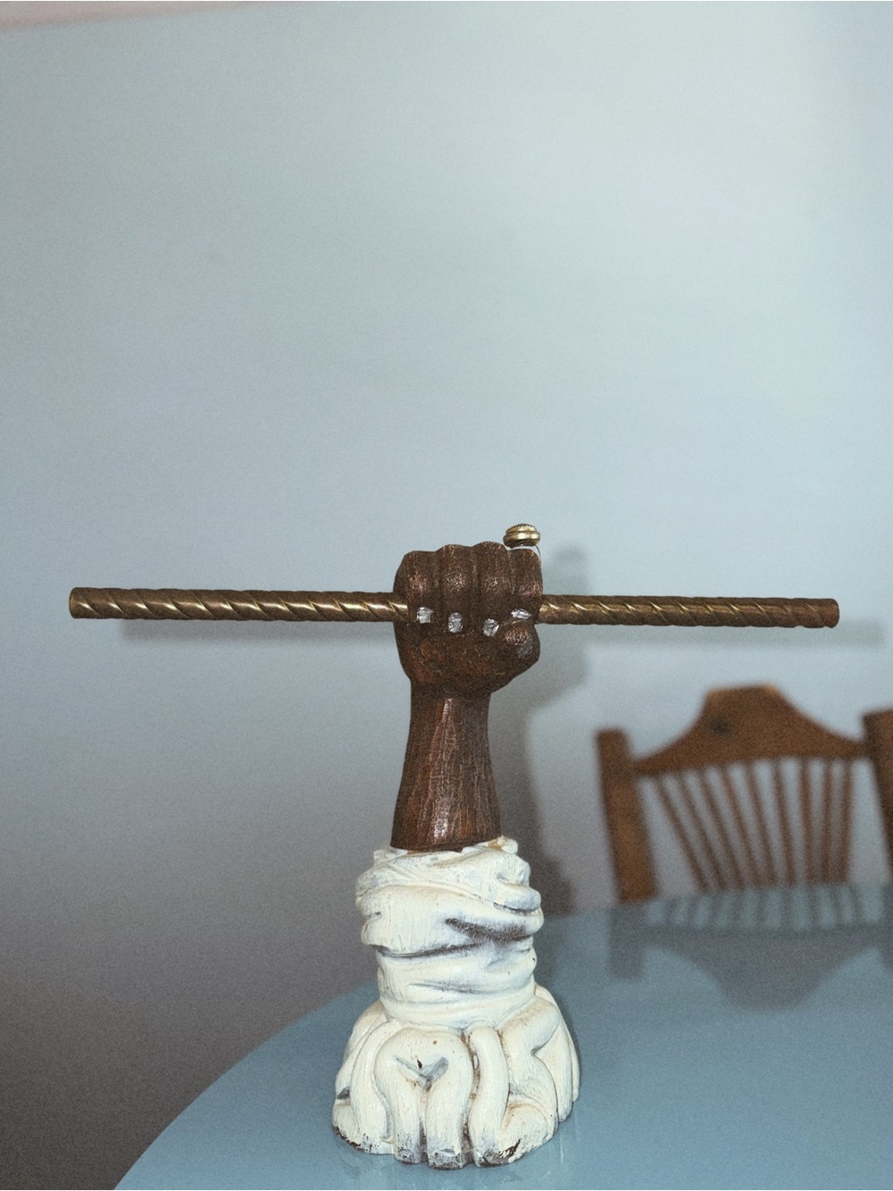 Vintage fist sculpture